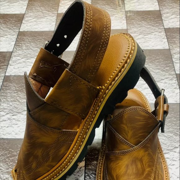 Custom Printed Footwear, Fashionable Shoes, Handmade Ethnic Gents Sandals, - Picture 5 of 10